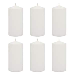 6 in. White Unscented Pillar Candles (Set of 6)