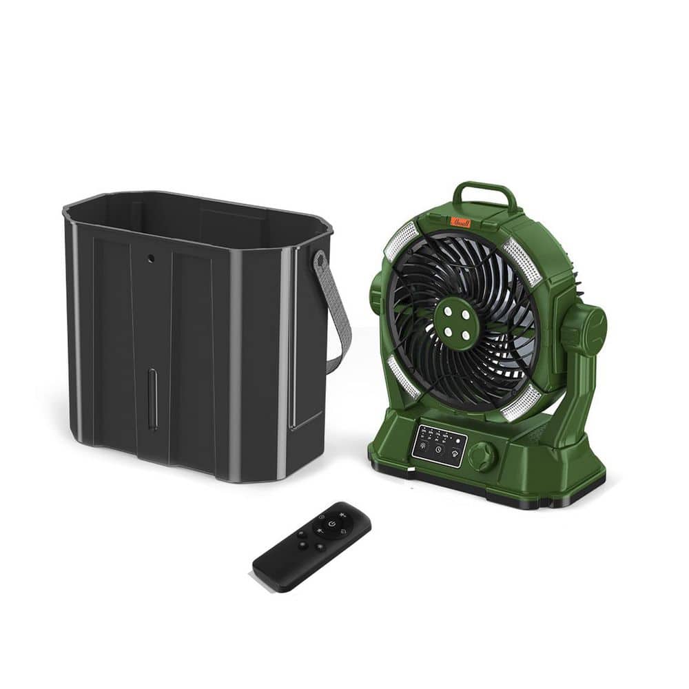 Portable Misting Fan with 6L Bucket for Outdoor Use Green with LED Light 4 Spray Mist Remote Timer 56H Runtime price history on PriceWatchPro