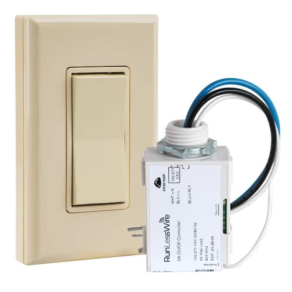 Simple Wireless Light Switch Kit, No-Wires and Battery-Free Light Switches  for Home (1 Receiver and 1 Light Switch)