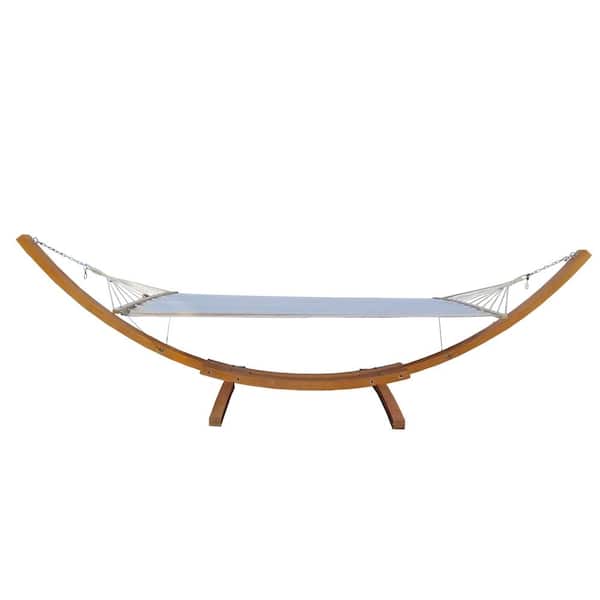 Tidoin 13 ft. Canvas Free Standing Hammock Bed Hammock with Stand in White