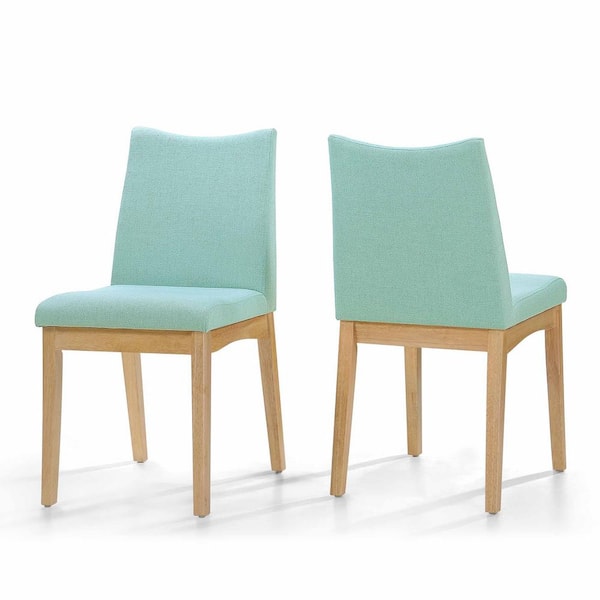 Unbranded Dimitri Mint Fabric Dining Chairs (Set of 2)