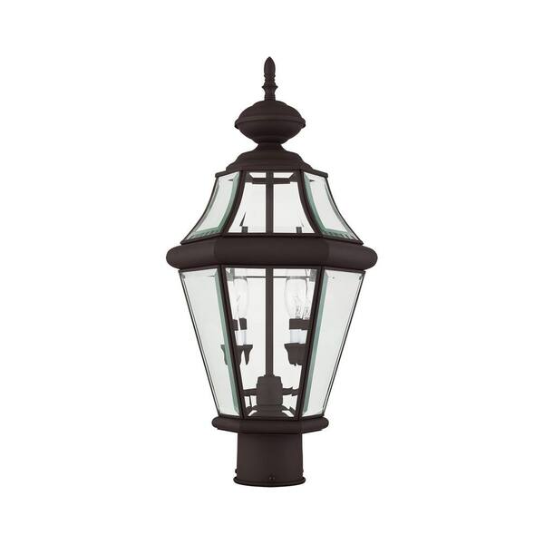 Livex Lighting Georgetown 2 Light Bronze Outdoor Post Top Lantern