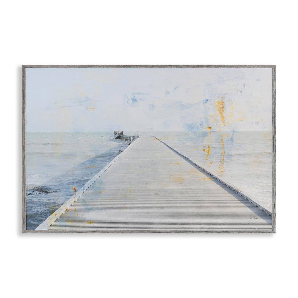 Pier View Distressed Accents by Deborah Revell Gray Framed Nature Giclee Art Print 16 in. x 24 in. price history on PriceWatchPro