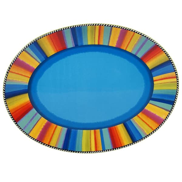 Sierra Oval 16 in. Multicolored Platter