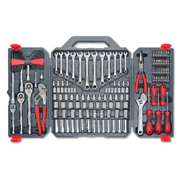 Crescent 1/4 in., 3/8 in. and 1/2 in. Drive 6 and 12-Point SAE/Metric Mechanics Tool Set (170-Piece)