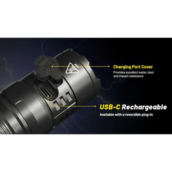 NITECORE 9500 Lumens USB-C Rechargeable LED Flashlight FL-NITE-TM9K - The  Home Depot