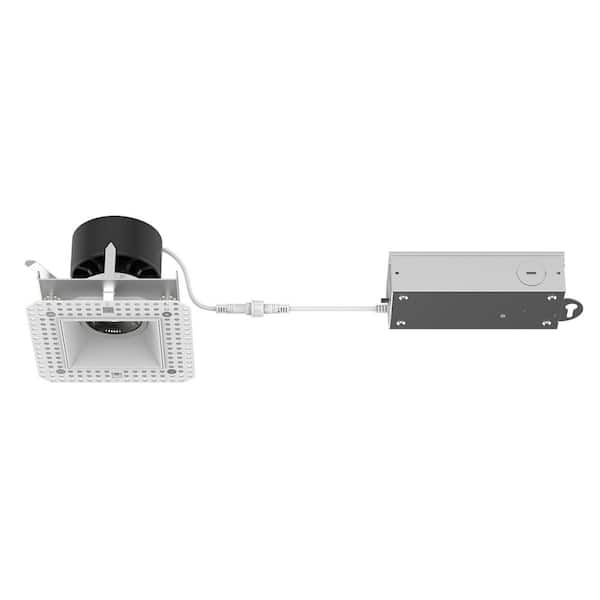 Kenric 3.5 in. Square Adjustable 5CCT Remodel IC Rated Indoor/Outdoor Integrated LED Recessed Light Trimless