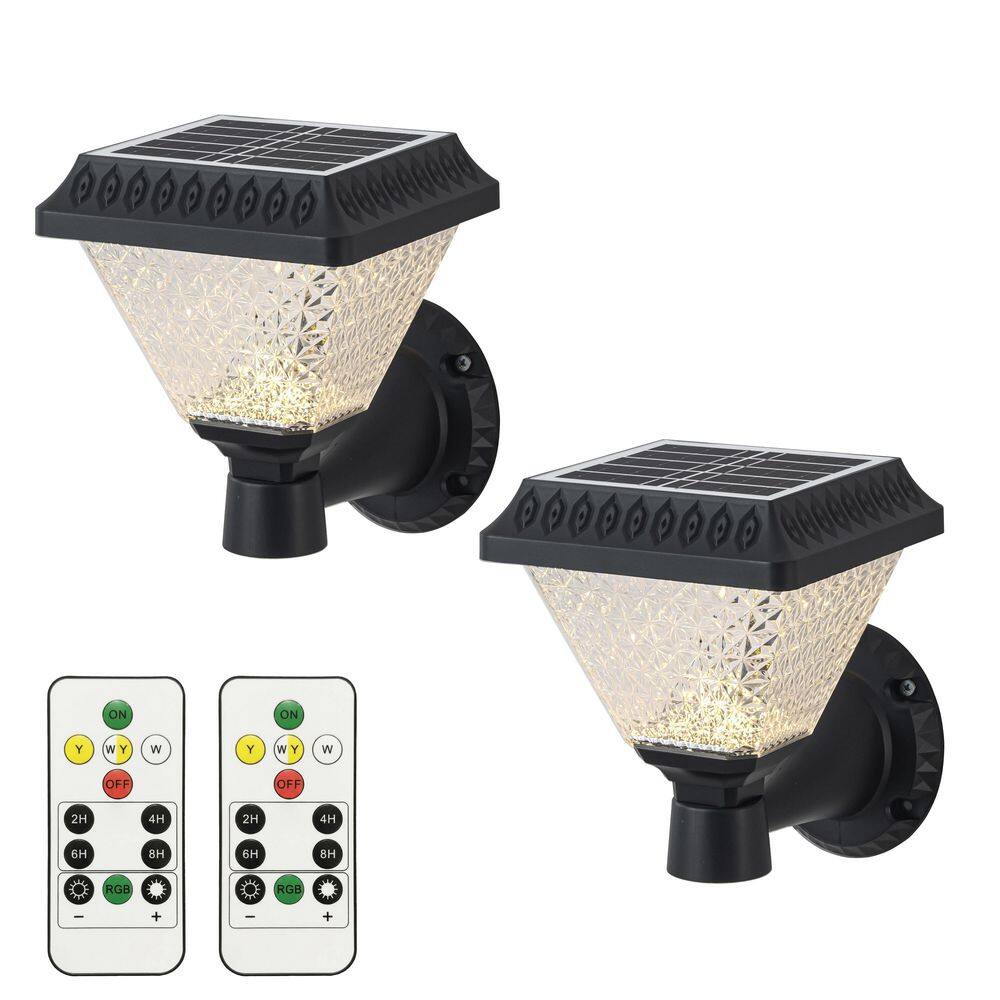 Black Dimmable CCT changing RGB Solar Outdoor Wall Sconce (2-pack) price history on PriceWatchPro