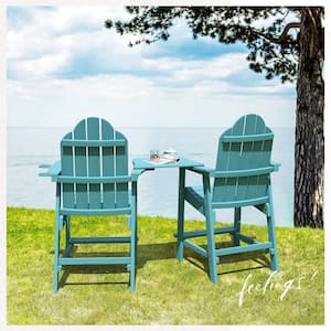Tiffany Bar Height Adirondack Chairs Outdoor Bar Height Table and Chair Set for Balcony (Set of 3)