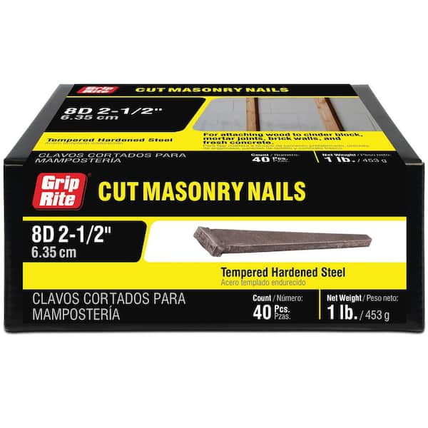Grip-Rite #10 x 2-1/2 in. 8-Penny Steel Cut Masonry Nails (1 lb.-Pack ...
