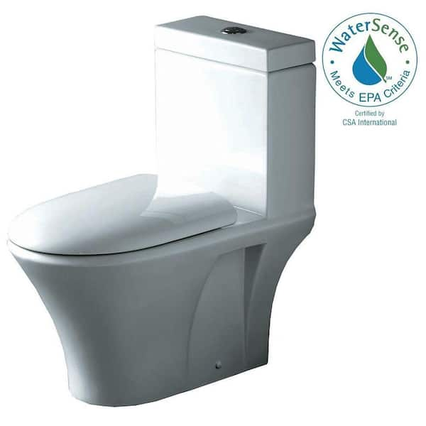 Ariel 1-piece 1.6 GPF Dual Flush Elongated Toilet in White