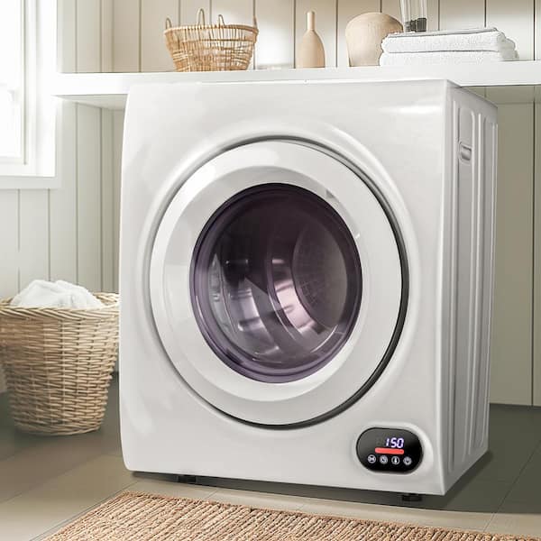 3.5 cu. ft. vented Front Load Stackable Compact Electric Dryer with LCD in White