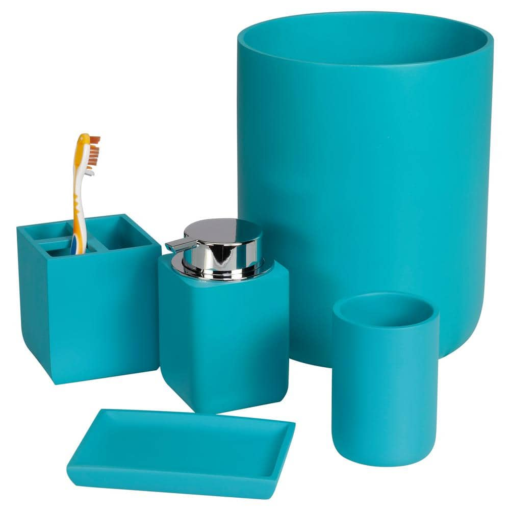 Creative Bath Oceania 5 Piece Bath Accessory Set In Turquoise Oce05tur The Home Depot