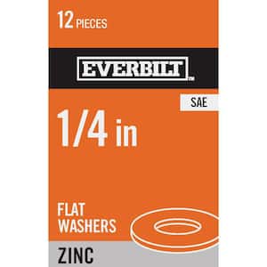 1/4 in. Zinc Flat Washer (12-Pack)