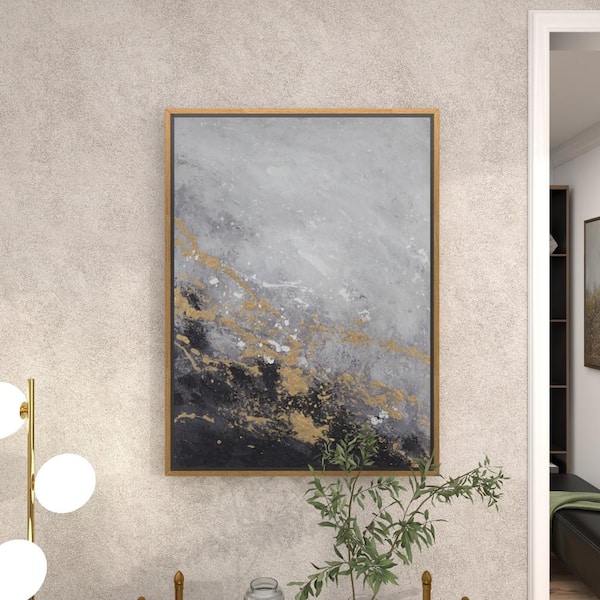 CosmoLiving by Cosmopolitan 1- Panel Geode Framed Wall Art with Gold Frame 40 in. x 30 in.