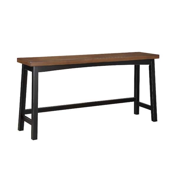 Benjara Casy 36.5 in. H Black and Brown Rectangle Counter Height