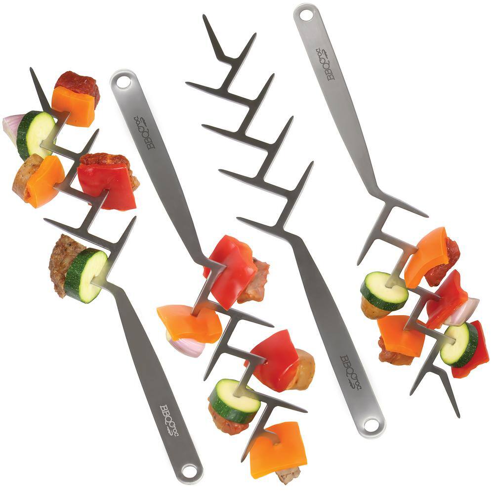 23 in. L x 5/8 in. W 2 mm Think Stainless Steel BBQ skewer in Silver  (8-Piece)