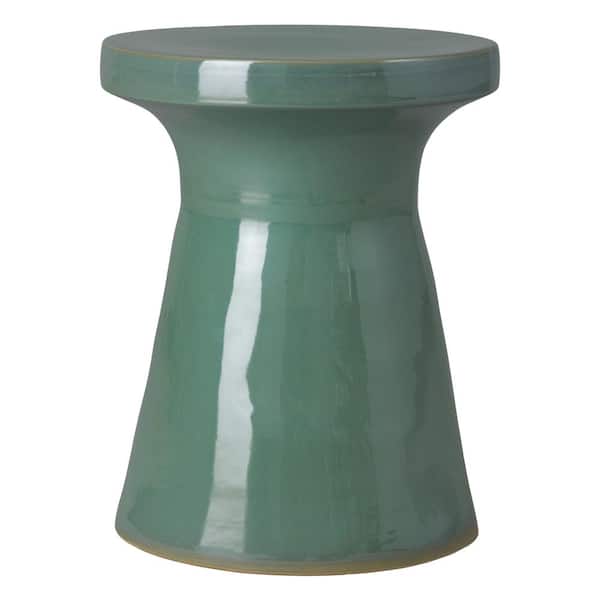 Plateau 22 in. H Glossy Glaze Green Kelp Round Ceramic Garden Stool