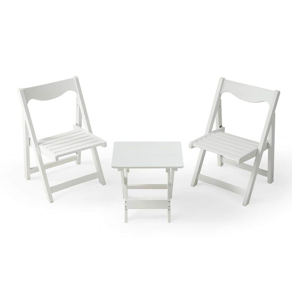 White 3-Piece Plastic Rectangle Outdoor Bistro Set price history on PriceWatchPro