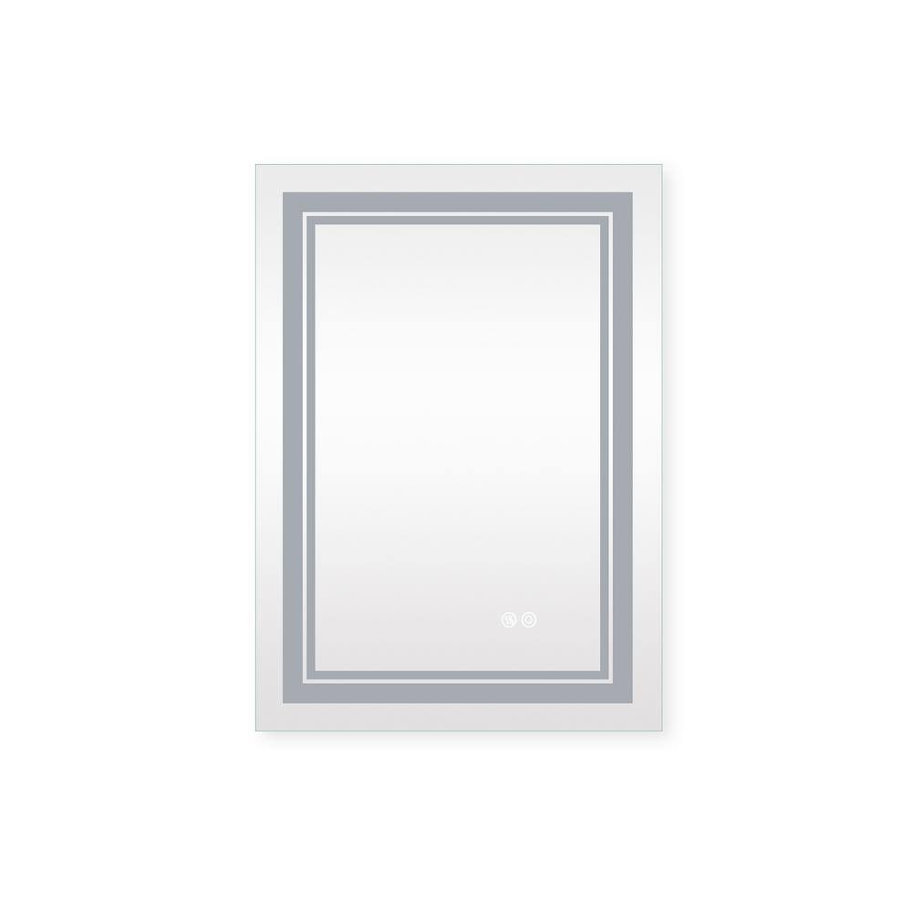 20 in. W x 28 in. H Medium Rectangular Frameless Glass Wall Mounted Bathroom Vanity Mirror in White(Silver) price history on PriceWatchPro