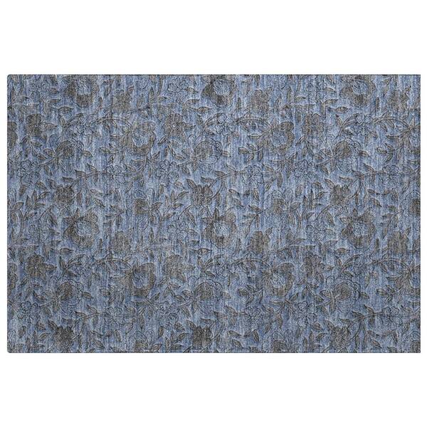Dream Shag Premium Machine Washable Abstract ADS771 Blue 2 ft. x 3 ft. Accent Rug