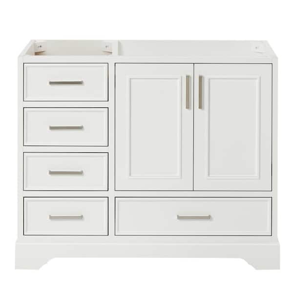 ARIEL Stafford 42.75 in. W x 21.5 in. D x 34.5 in. H Bath Vanity Cabinet without Top in White
