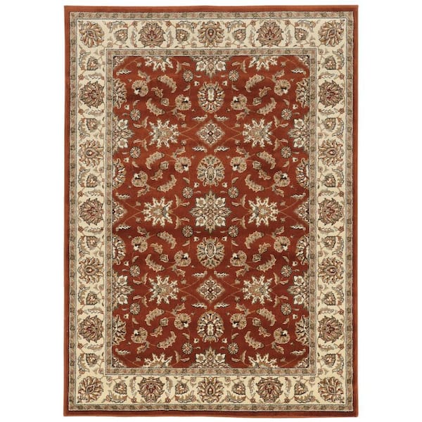 Como Brick 5 ft. x 7 ft. Traditional Oriental Floral Area Rug