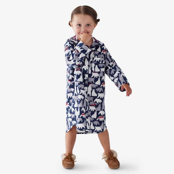 The Company Store Company Cotton Family Flannel Girls Toddler 2T Navy Winter Bears Nightgown