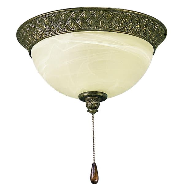 Progress Lighting Savannah Collection 3-Light Burnished Chestnut Ceiling Fan Light-DISCONTINUED