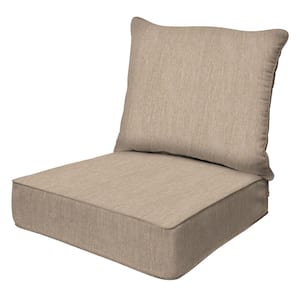 Outdoor Deep Seating Lounge Chair Cushion Set in Textured Solid Birch Tan