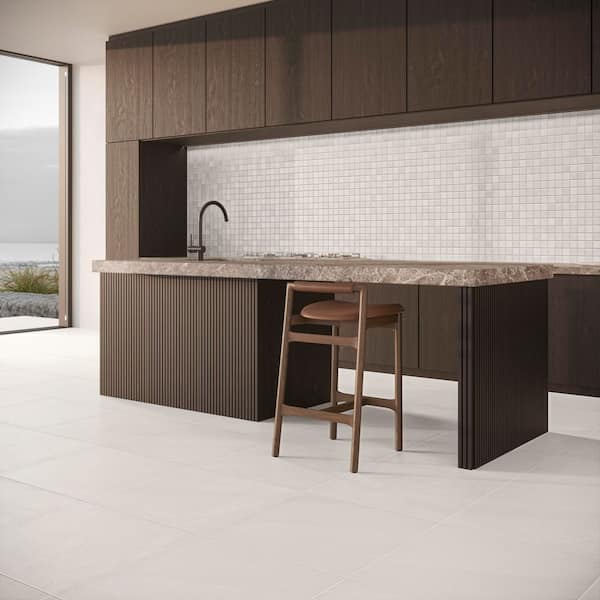 Copley Bianco 11.81 in. x 11.81 in. Matte Porcelain Floor and Wall Mosaic Tile (0.97 sq. ft./Each)