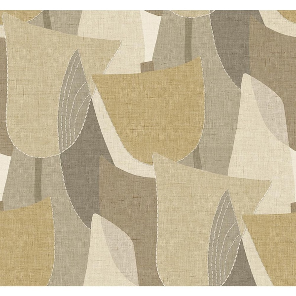 Seabrook Designs 60.75 sq. ft. Dune Mosley Tulips Embossed Vinyl Unpasted Wallpaper Roll