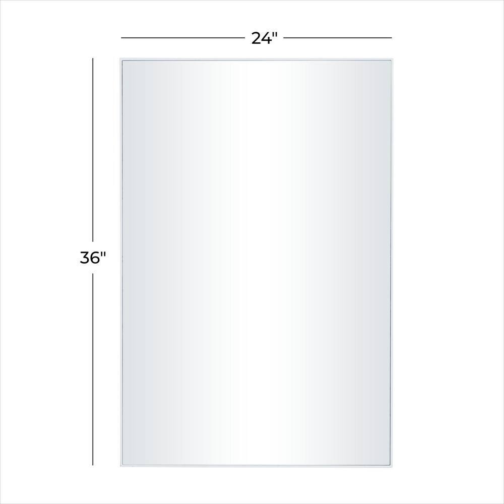Modern 24"x36" Rectangular Black Wood Wall Mirror