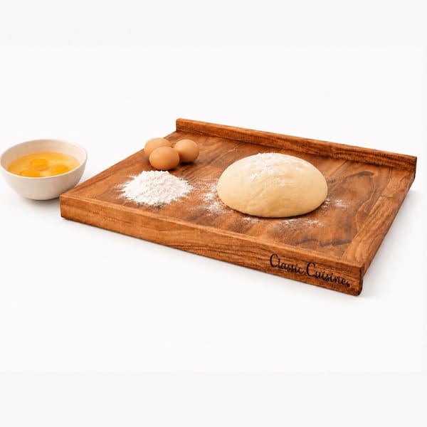 24x17x2.13 in. Rectangle Acacia Wood Pastry Board, Reversible Acacia Wood Cutting Board with Lip