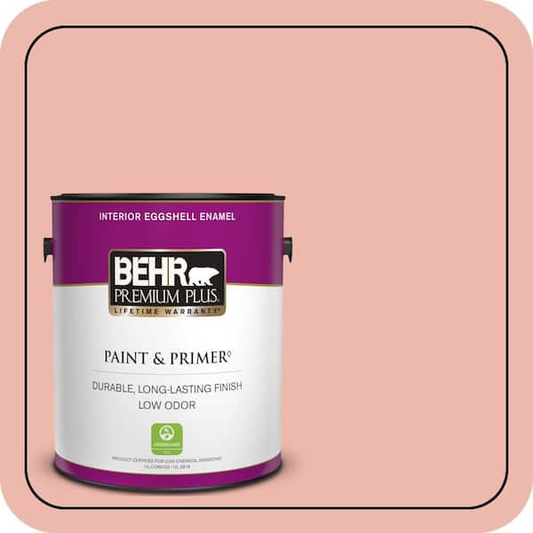 BEHR PREMIUM PLUS 1 gal. #M170-3 Carnation Coral Eggshell Enamel Low Odor Interior Paint & Primer