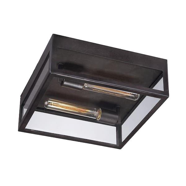 Unbranded Retto Collection 2-Light Bronze Outdoor Flushmount