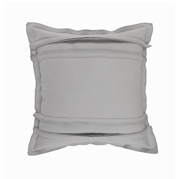 Unbranded Solid Light Gray Textured Stripe Durable Poly-Fill 20 in. x 20 in. Indoor Throw Pillow