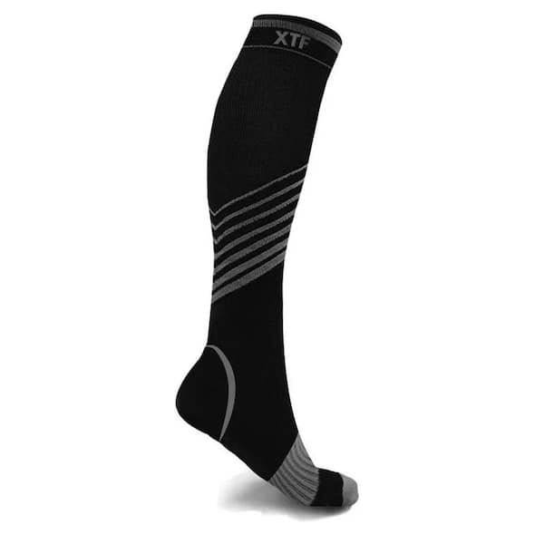 Men Small/Medium Ultra -V Striped Grey Compression Socks (1-Pack)