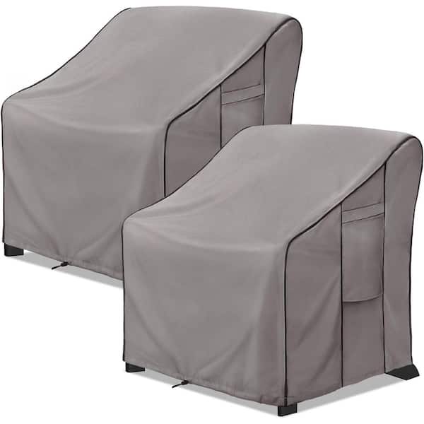 32 in. Large Light Gray Outdoor Furniture Chair Covers Waterproof 2-Pack