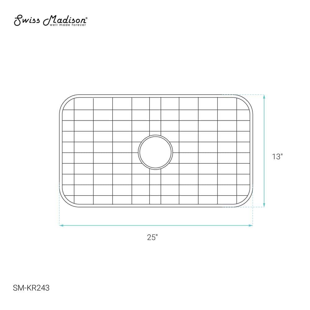 Swiss Madison 25 x 13 Stainless Steel Kitchen Sink Grid