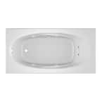 AMIGA 72 in. x 36 in. Acrylic Left-Hand Drain Rectangular Drop-In Whirlpool Bathtub with Heater in White