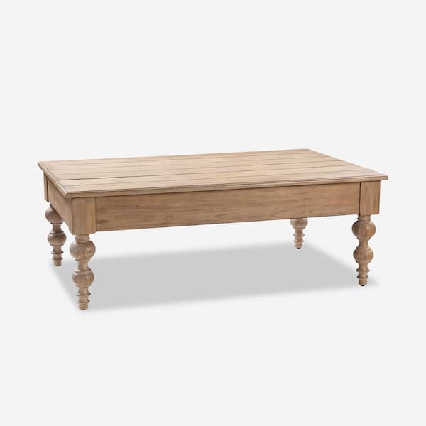 JAYDEN CREATION Emma 59.3 in. Natural Lift Top 4 Legs Coffee Table with Storage Shelf and Solid Rubber Wood Legs