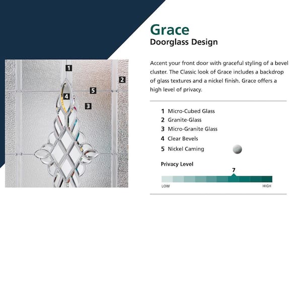 ODL Grace with Nickel Caming 22 in. x 64 in. x 1 in. with White