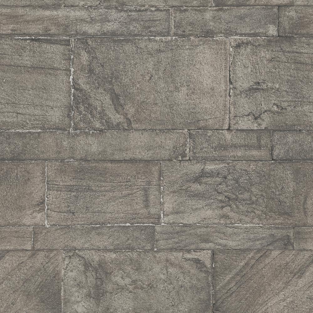 A-Street Prints Murray Dark Grey Stone Wall Paper Strippable Roll (Covers  56.4 sq. ft.) 2922-25375 - The Home Depot