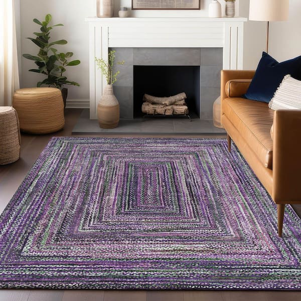 Chantille Machine Washable Indoor/Outdoor Abstract ACN1725 Purple 3 ft. x 5 ft. Area Rug