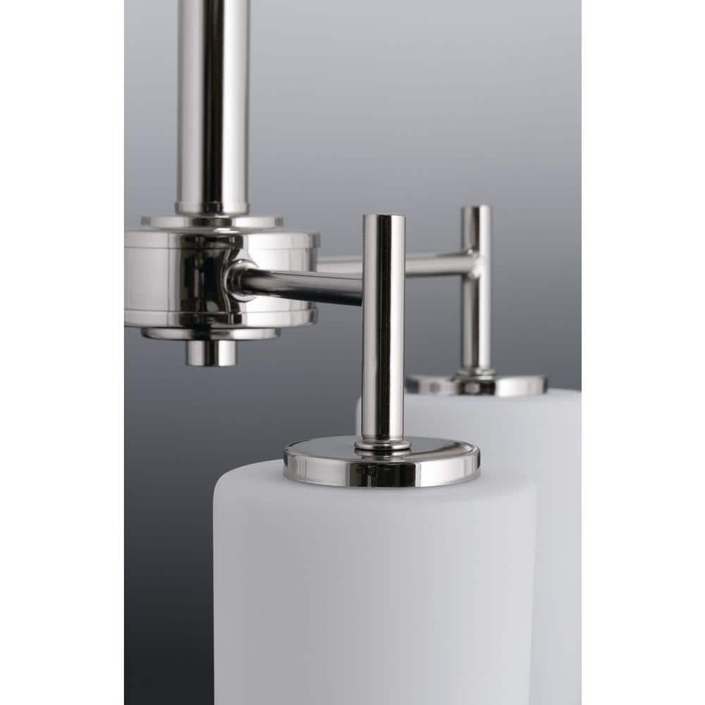 Elegant Brushed Nickel 3-Light Chandelier with White Glass Shades