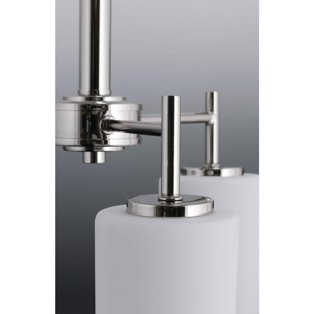 Replay 5-Light Brushed Nickel Chandelier with White Glass Shades