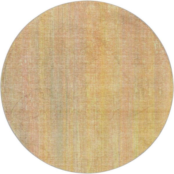 Dream Shag Premium Machine Washable Abstract ADS552 Blush 8 ft. x 8 ft. Round Rug