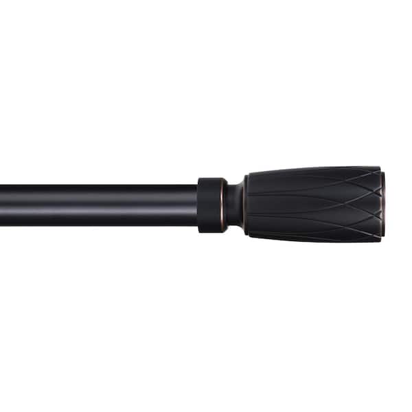 The Haven Collection Heritage 36 in. - 72 in. Adjustable Single Curtain Rod 1 in. in Oil Rubbed Bronze with Finial
