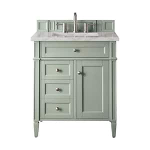 Brittany 30.0 in. W x 23.5 in. D x 34.0 in. H Bathroom Vanity in Sage Green with Victorian Silver Silestone Quartz Top